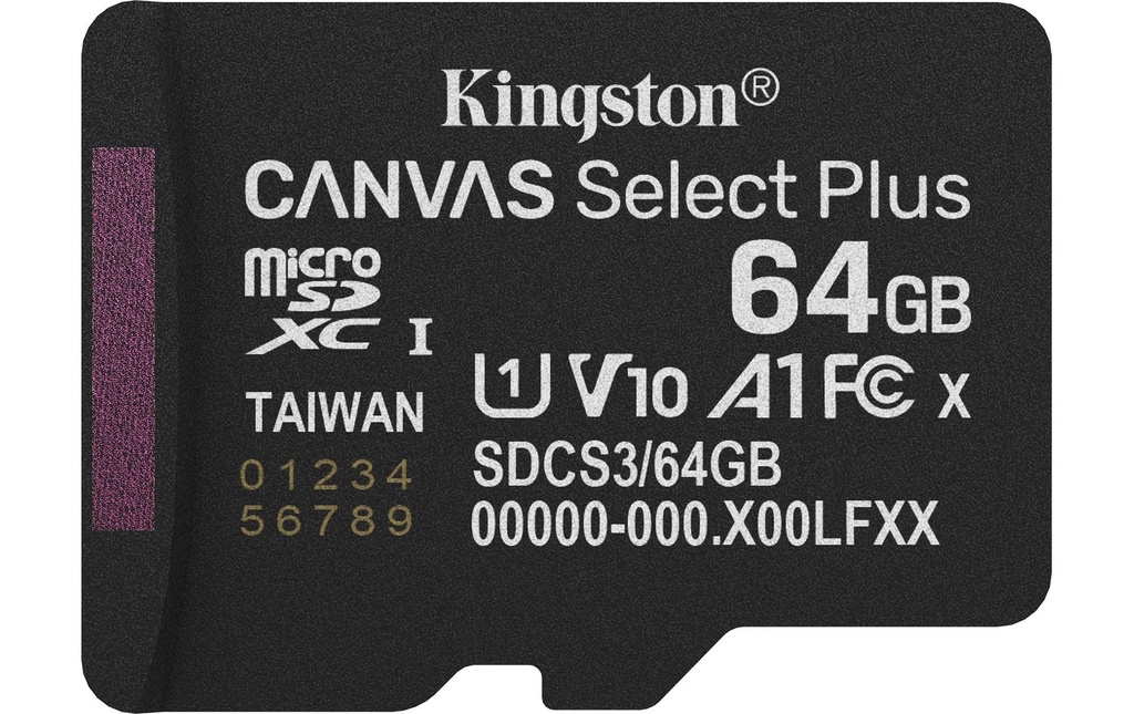 Kingston Carte microSDXC Canvas Select Plus Gen3 64 GB