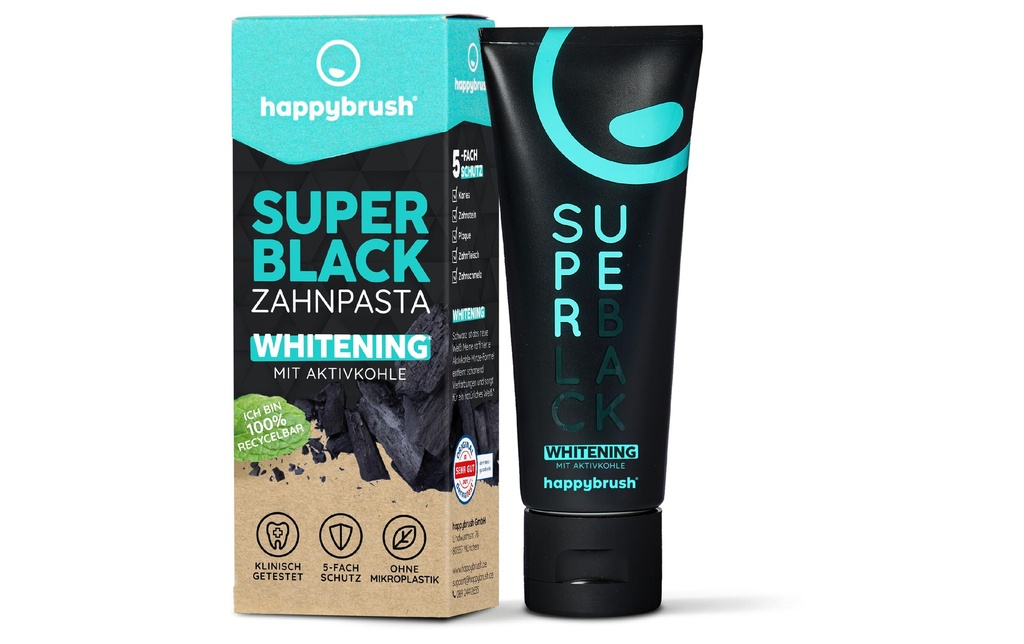 happybrush Dentifrice SuperBlack 75 ml