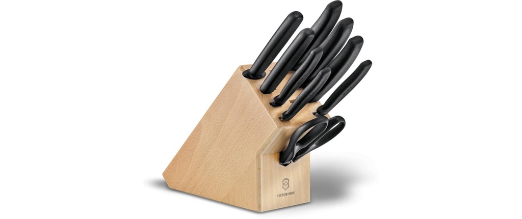 Victorinox Kits de bloc de couteaux avec couteaux Swiss Classic 10 pièces, Nature