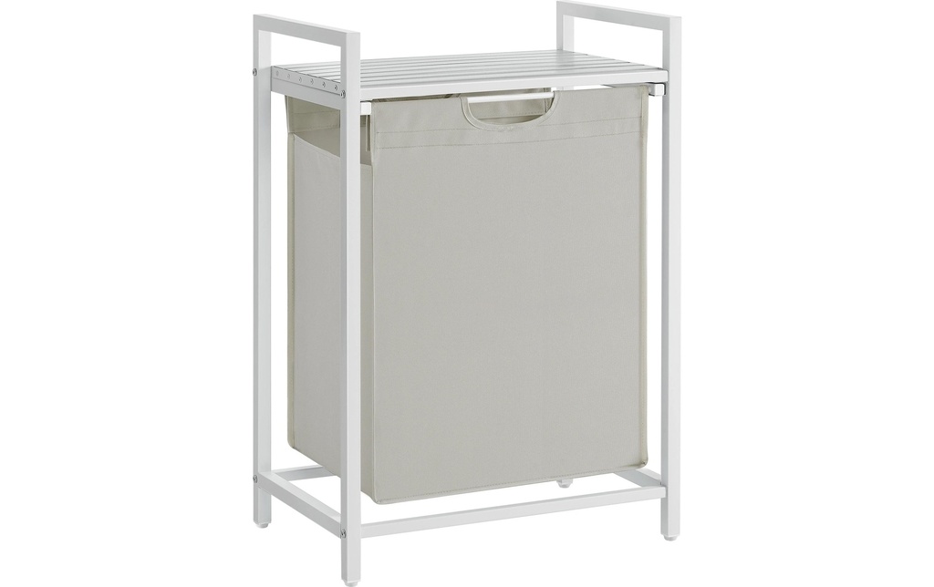 VASAGLE Corbeille à linge avec tablette 65 l, Blanc