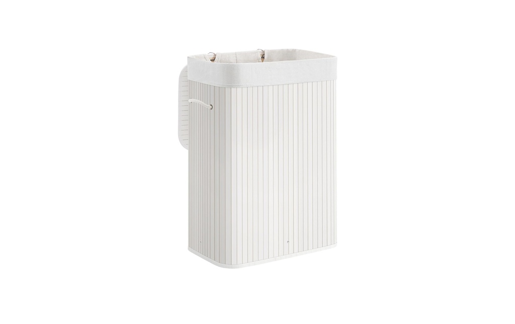 Songmics Corbeille à lessive pour le linge sec 72 l, Blanc