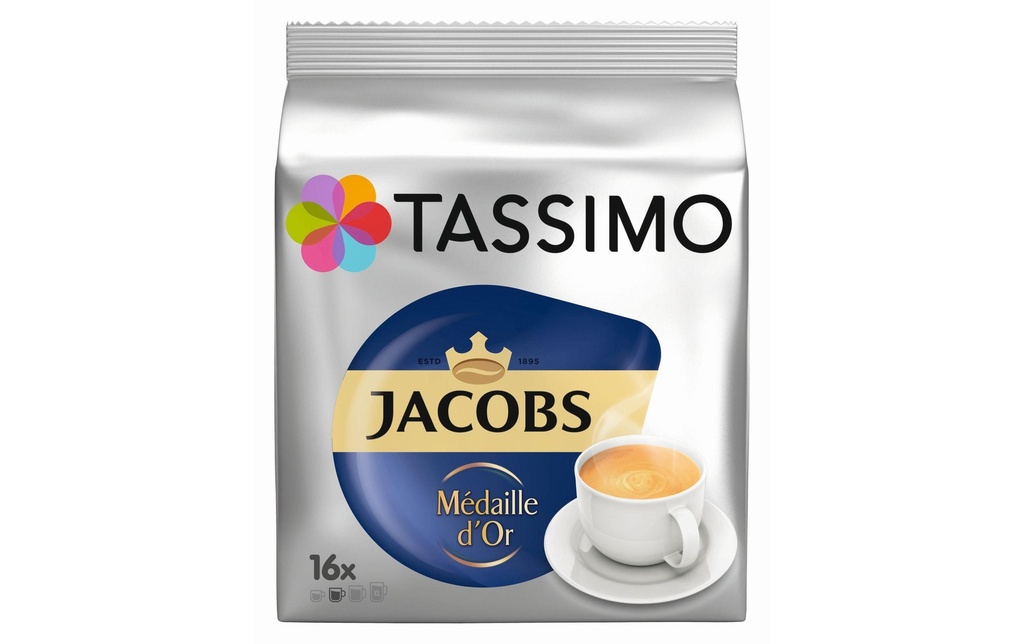 TASSIMO Capsules de café T DISC Jacobs Médaille d'Or 16 portions