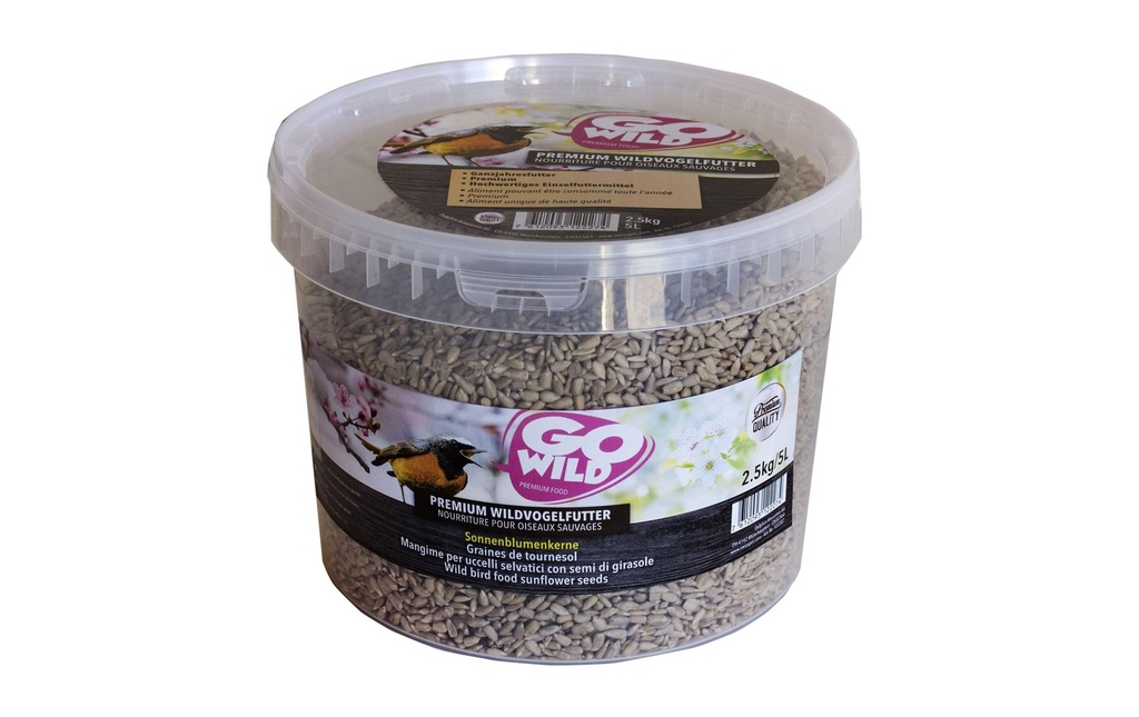 GoWild Nourriture d’hiver pour oiseaux des graines de tournesol, 2.5 kg