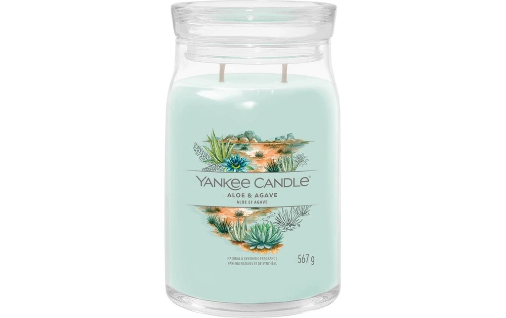 Yankee Candle Signature Bougie parfumée Aloe & Agave Grand pot