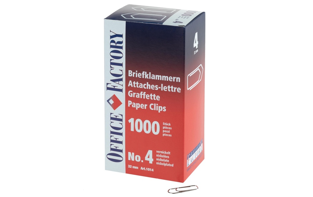 Smart Office Trombone Taille 4, longueur 32 mm, 1000 pièces