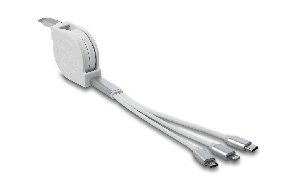 Delock Câble chargeur USB USB-C - Lightning/USB-C/Micro-USB B 0.98 m