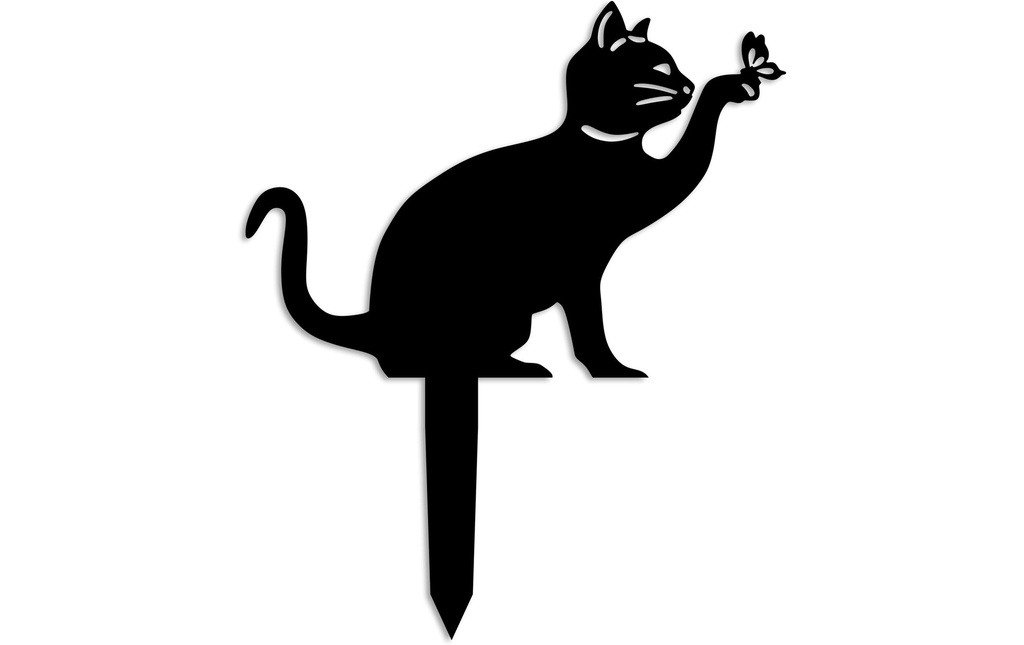Wallxpert Pancarte de jardin Chat avec un mamelon 36 x 31 cm