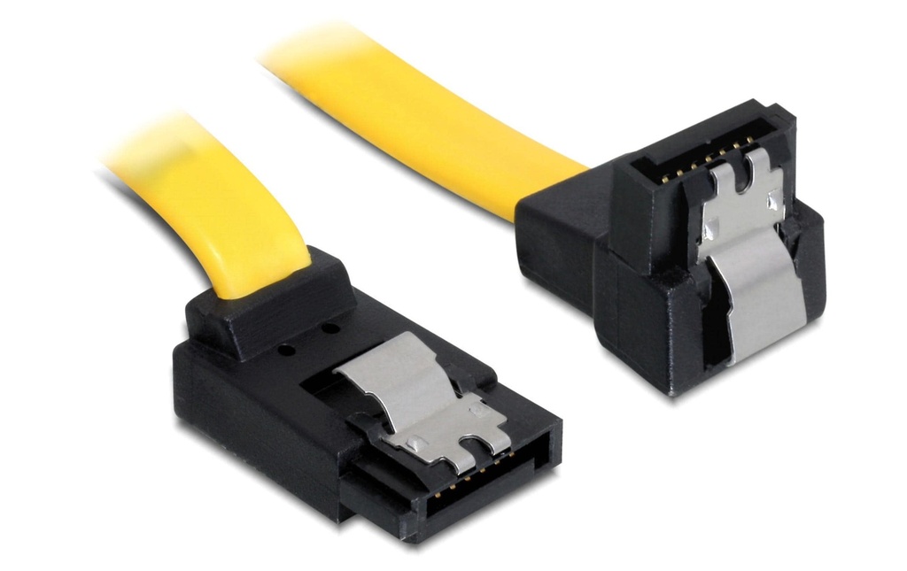 Delock Câble SATA3 jaune, double angle, 50 cm