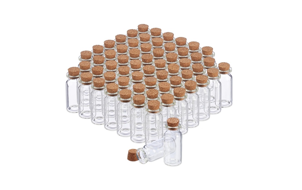 relaxdays Bouteilles pour conserves 10 ml, 60 Pièce/s