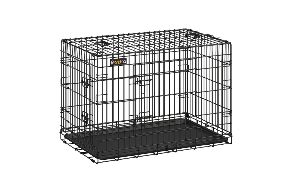 Feandrea Cage pour chien avec 2 portes, 92.5 x 57.5 x 64 cm, noir
