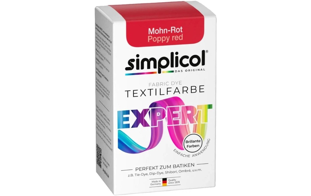 Simplicol Peinture pour textile Expert Rouge coquelicot, 150 g