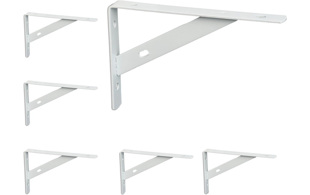 relaxdays Support d'étagère Lot de 6 9,5 x 15 cm, Blanc