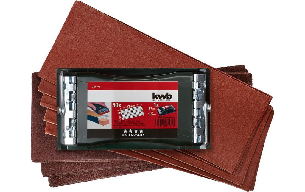 kwb Kits de ponçage à main Profi avec 50 bandes abrasives