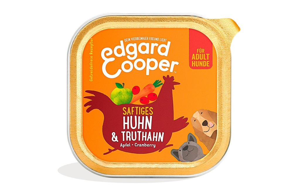 Edgard & Cooper Alimentation humide Adult poulet + dinde, 11 x 150 g