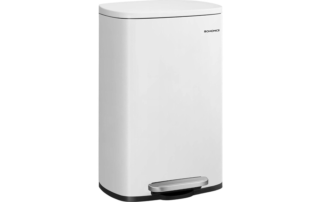 Songmics Poubelle 50 l, Blanc