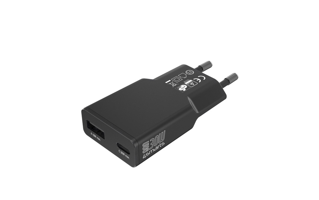 4smarts Chargeur secteur PDPlug Slim Duos 1C+1A, noir