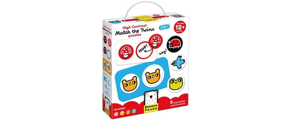 Banana Panda Puzzle High Contrast Match the Twins Carton 18 pièces