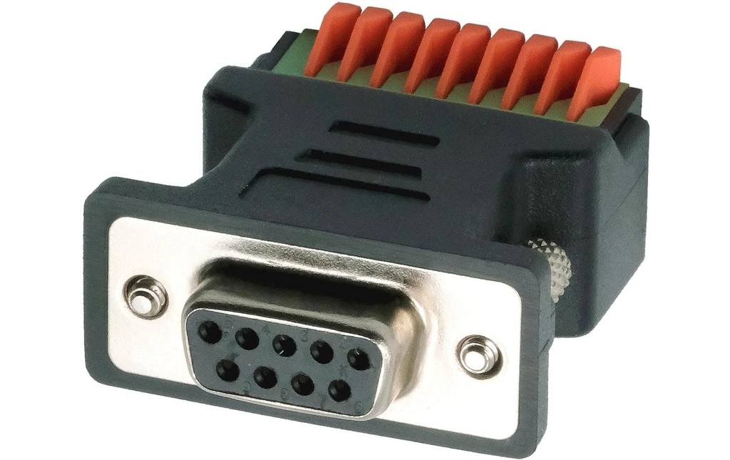 Exsys Adaptateur 9-pin femelle vers 9-pin Terminal Block avec bouton-poussoir
