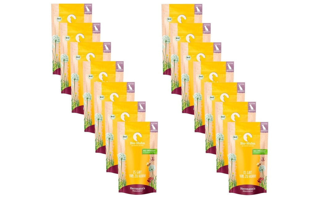 Herrmann's Alimentation humide Poulet bio avec carotte et riz 14 x 150 g