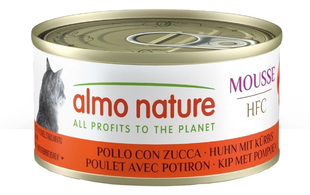 Almo Nature Alimentation humide HFC Mousse de poulet au potiron 70 g