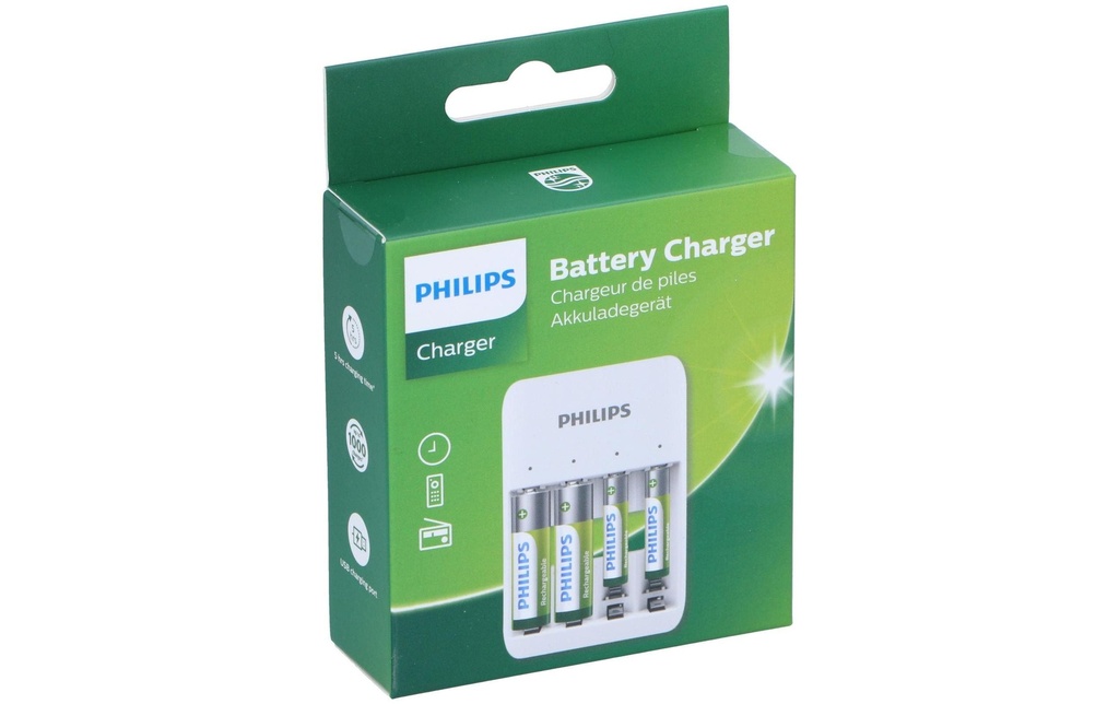 Philips Chargeur Micro-USB + 2x AA 700 mAh / 2x AAA 1300 mAh