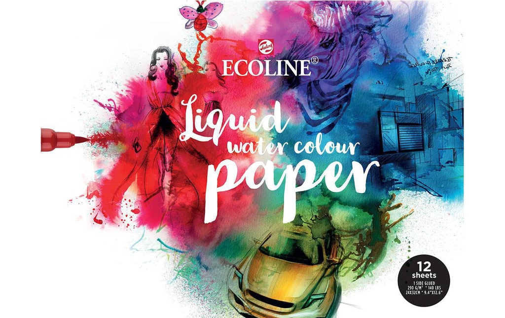 Talens Bloc aquarelle Ecoline 24 x 32 cm, 290 g/m², 12 feuilles