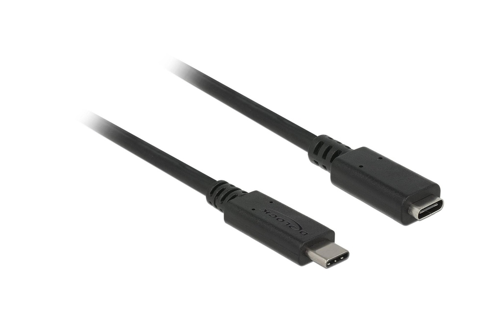 Delock Câble de prolongation USB 3.1 10Gbps PD 60W USB-C - USB-C 2 m