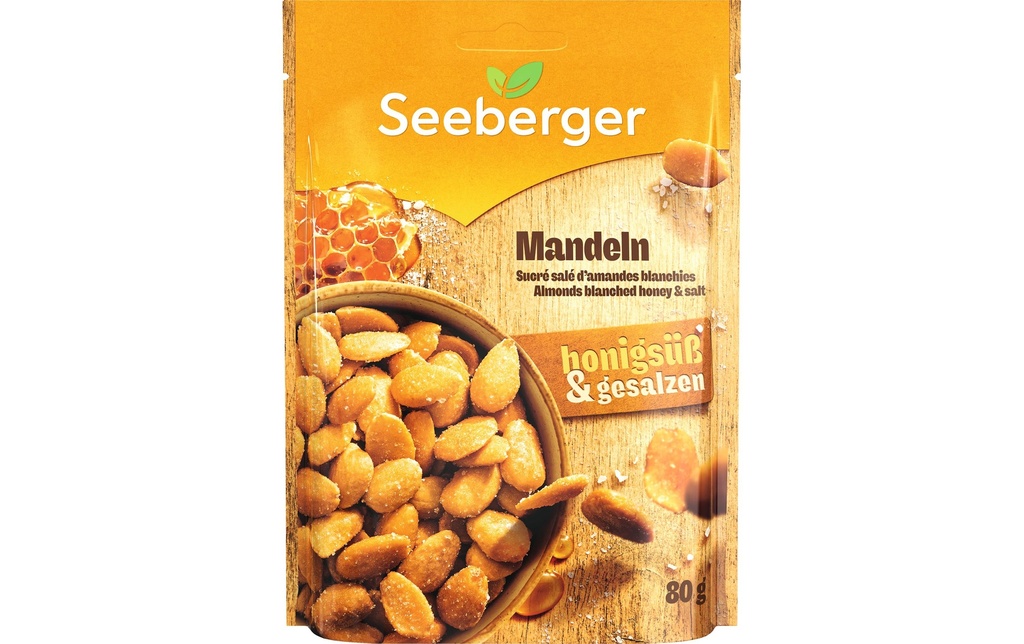 Seeberger Amandes blanchies, miel et sel 80 g