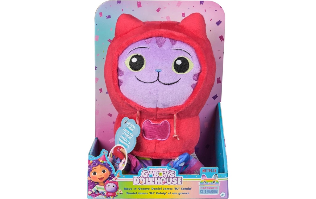 Spinmaster Peluche fonctionnelle Gabby's Dollhouse – DJ Catnip 25 cm