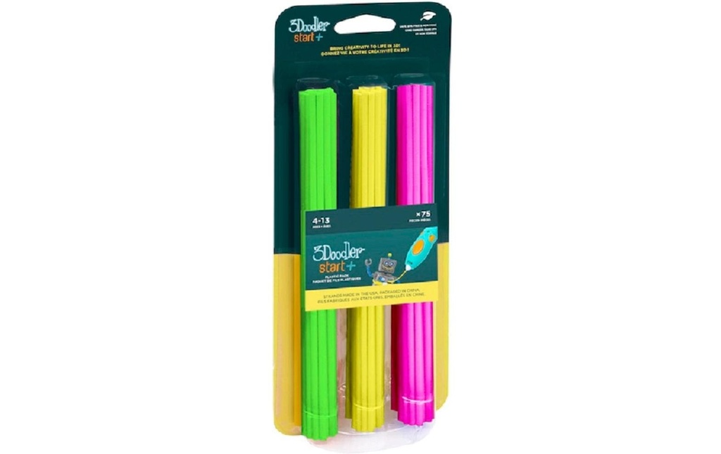 3Doodler Filament de stylo 3D Start+ Neon Glow 75 pièces