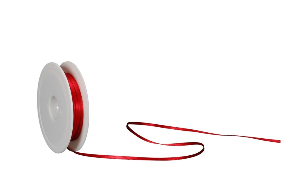 Spyk Ruban de satin 3 mm x 50 m, Rouge