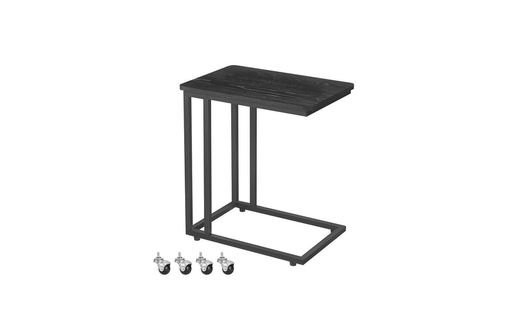 VASAGLE Table d'appoint avec roulettes 35 x 60 cm, Noir