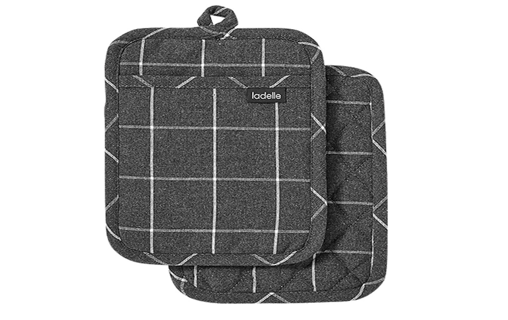 Ladelle Maniques Eco Check 2 pièces, anthracite