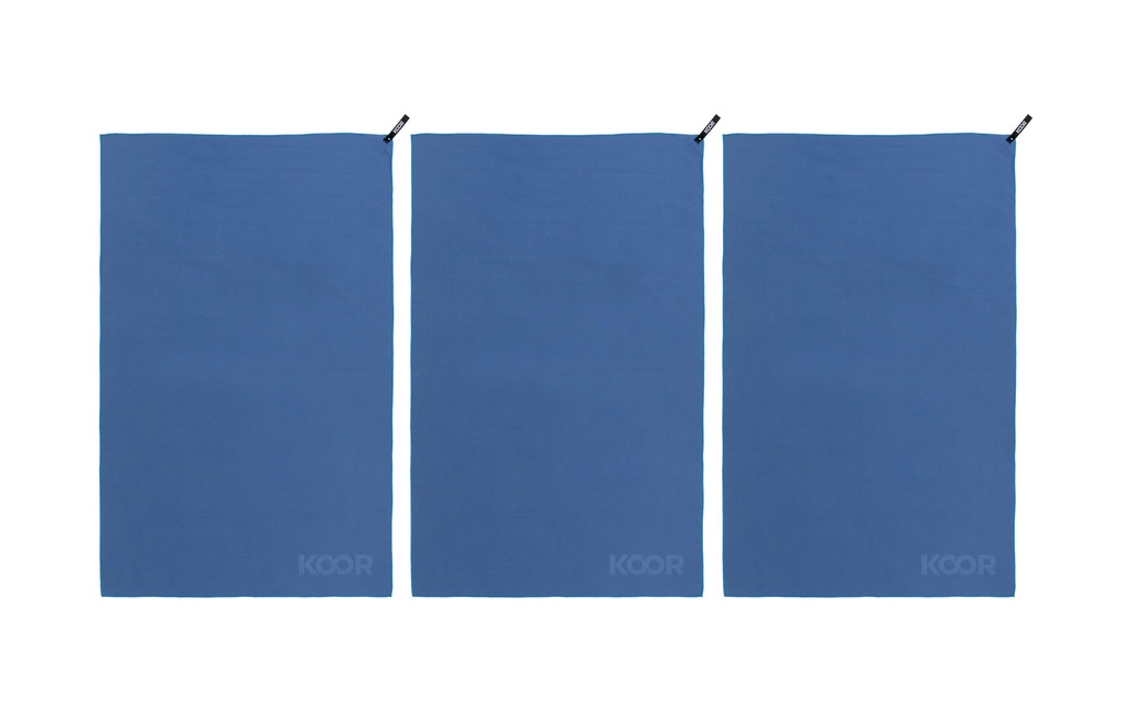 KOOR Serviette de bain Silva Onda Blu paquet de 3 M 55 x 90 cm