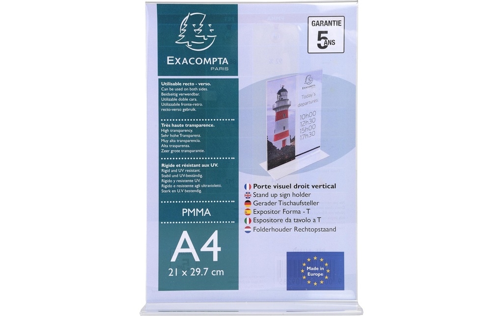 [100084158] EXACOMPTA Présent.table A4 haut T-forme