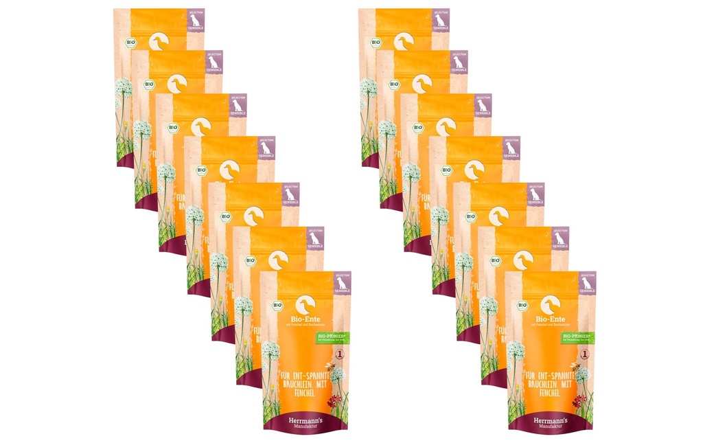 Herrmann's Alimentation humide Canard bio au fenouil et au sarrasin 14 x 150 g