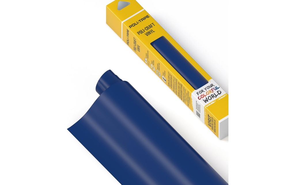 Poli-Tape Film de vinyle Permanent 30.5 x 183 cm, bleu foncé mat
