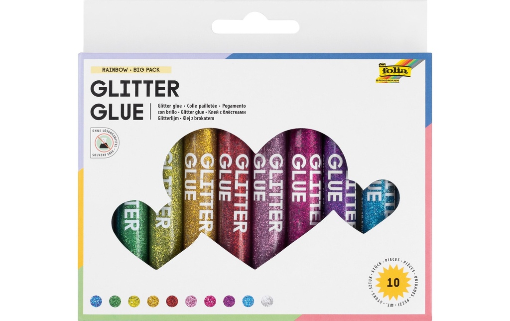 FOLIA Glitter Glue Metallic 10er (10 pces)