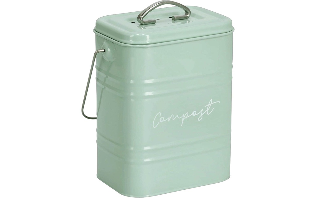Zeller Present Seau à compost 17 x 12.5 x 20.4 cm, métal, menthe