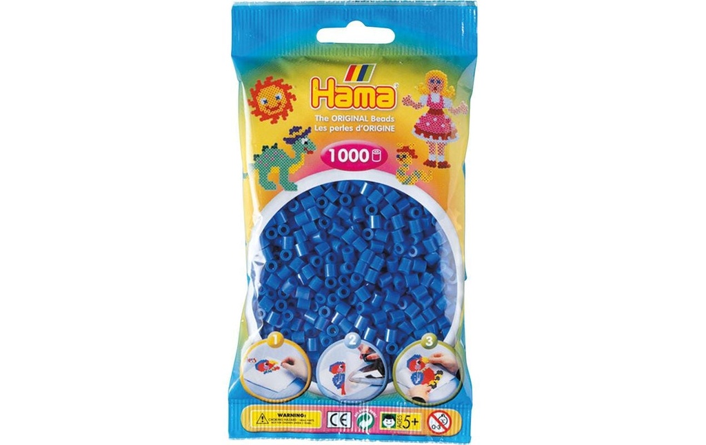 Hama Perles à repasser midi 1000 pcs. Bleu
