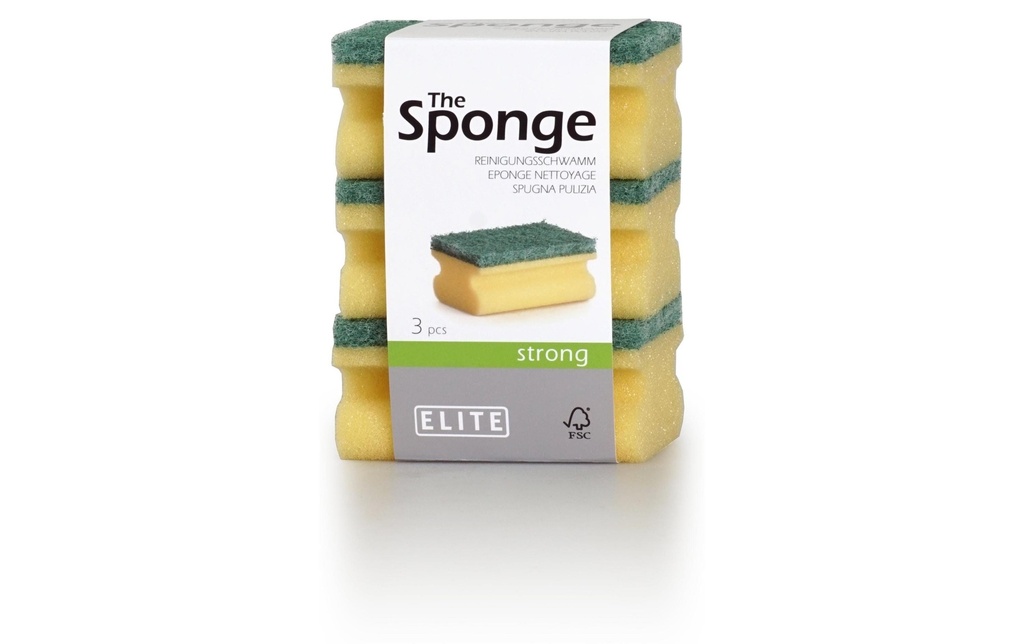 Elite Éponge Strong 3 pièces, Jaune/Vert