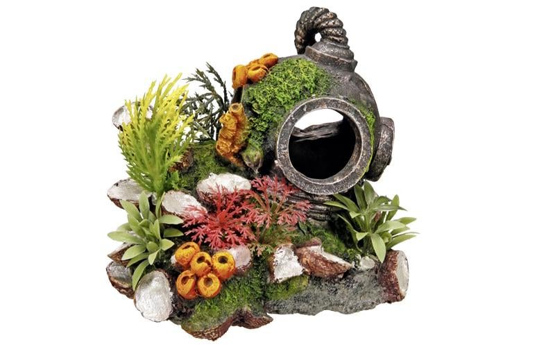 Nobby Aqua Ornaments Casque avec plantes 13.5 x 11 x 12 cm