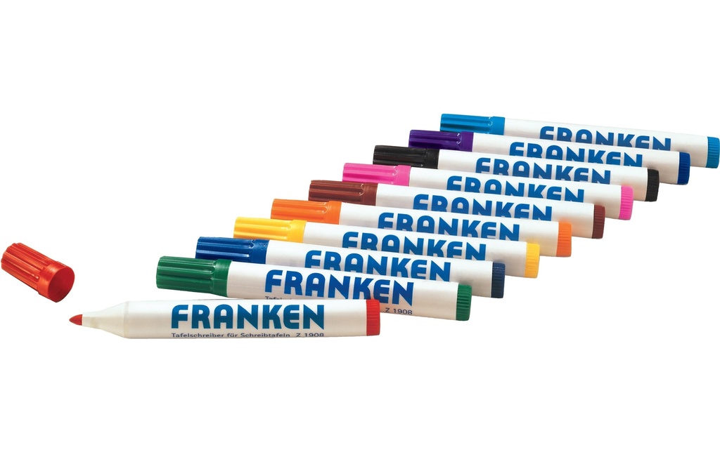 Franken Marqueur pour tableau blanc 2-6 mm, 10 pièces, assorties