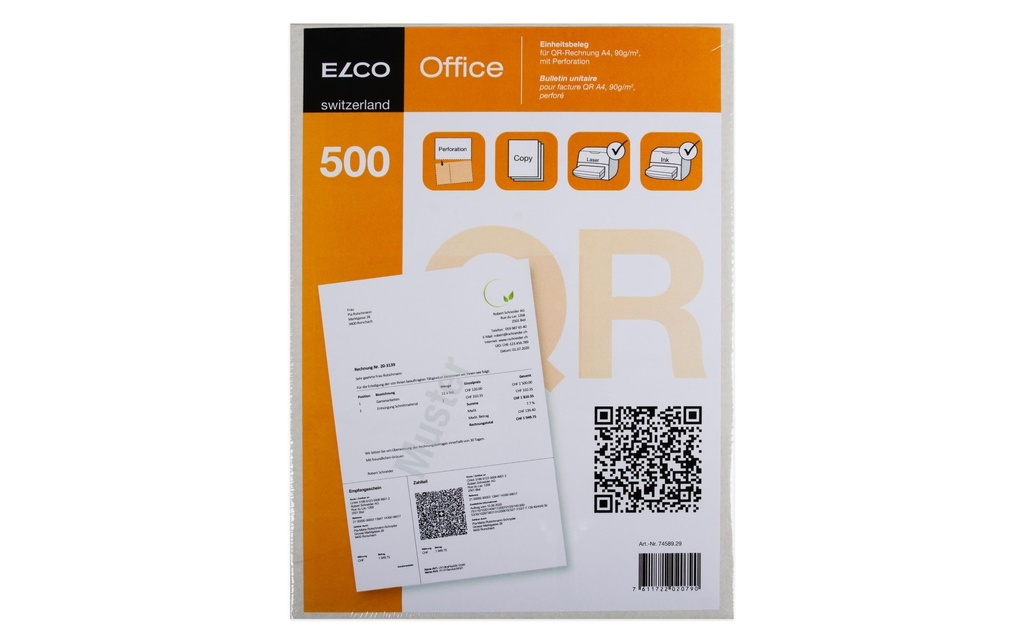 ELCO Formulaire de facturation pour les factures QR, 500 pièces
