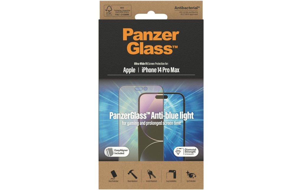 Panzerglass Protection d’écran Ultra Wide Anti Bluelight iPhone 14 Pro Max