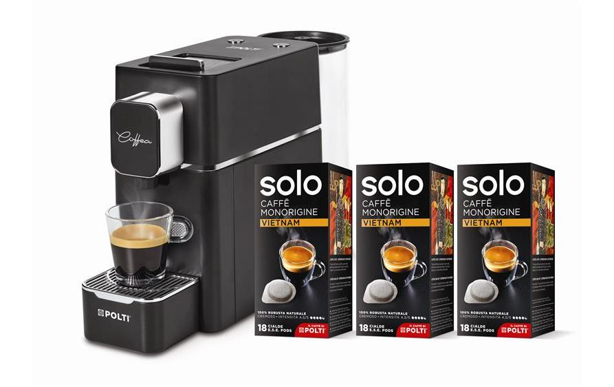 Polti Cafetière à portions individuelles Coffea S15B, Set Noir/Argenté