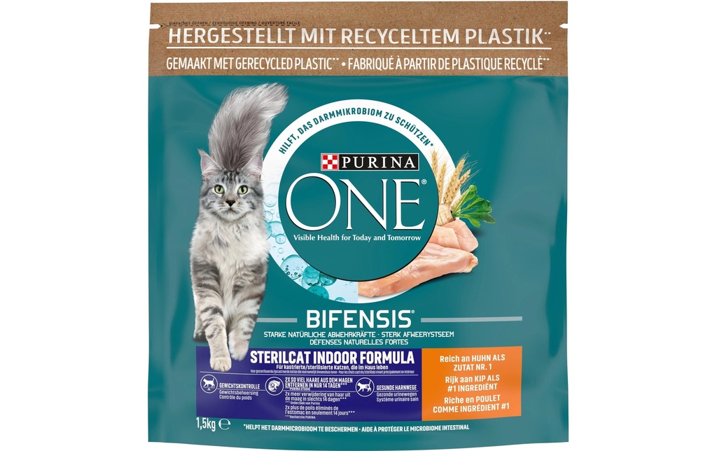 Purina ONE Alimentation sèche Sterilcat Indoor Poulet, 1.5 kg