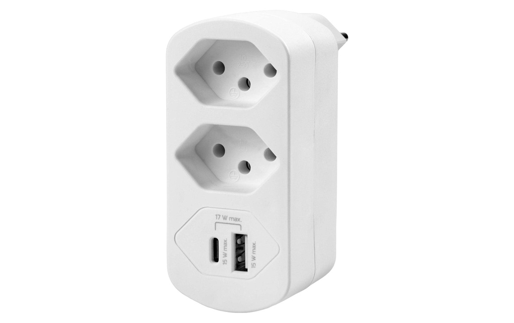 FURBER.power Connecteur multiple Flexo 2 x T13, USB-A, USB-C, pivotant