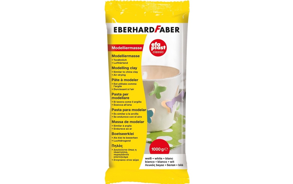 Eberhard Faber Matière à modeler EFA PLAST Classic 1 kg, blanc