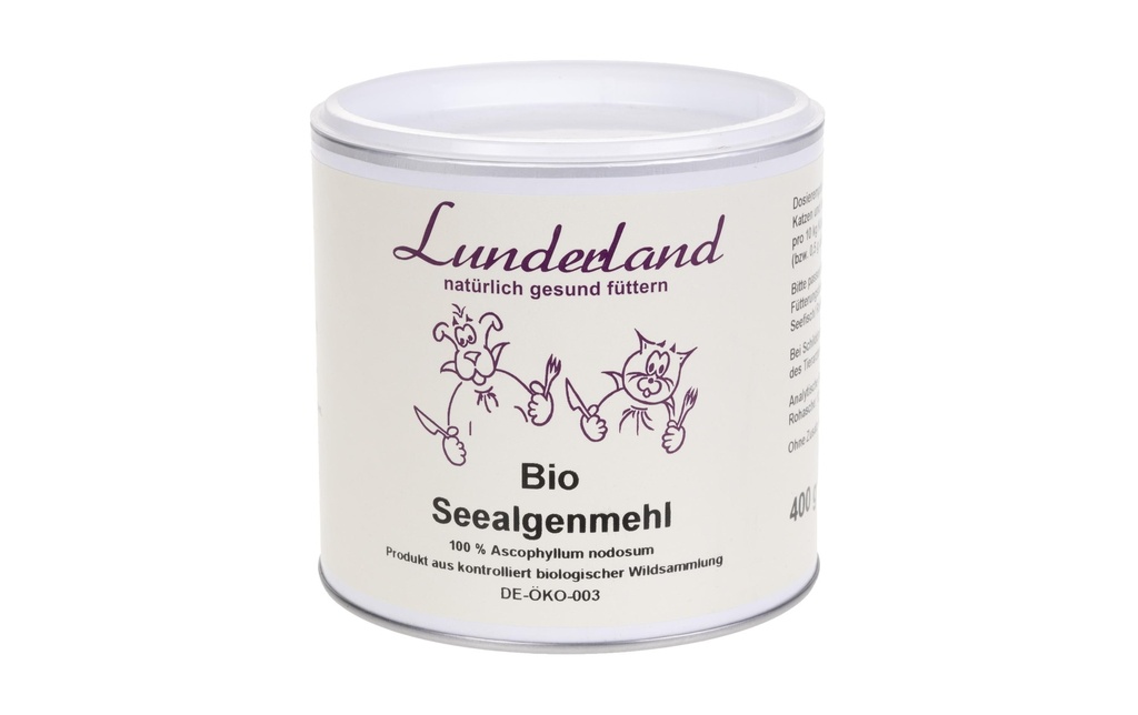 Lunderland Supplément alimentaire pour chiens Farine d'algues marines bio, 400 g